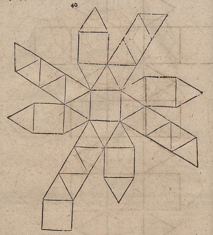 Sviluppo di un cubo smussato da Albrecht Dürer