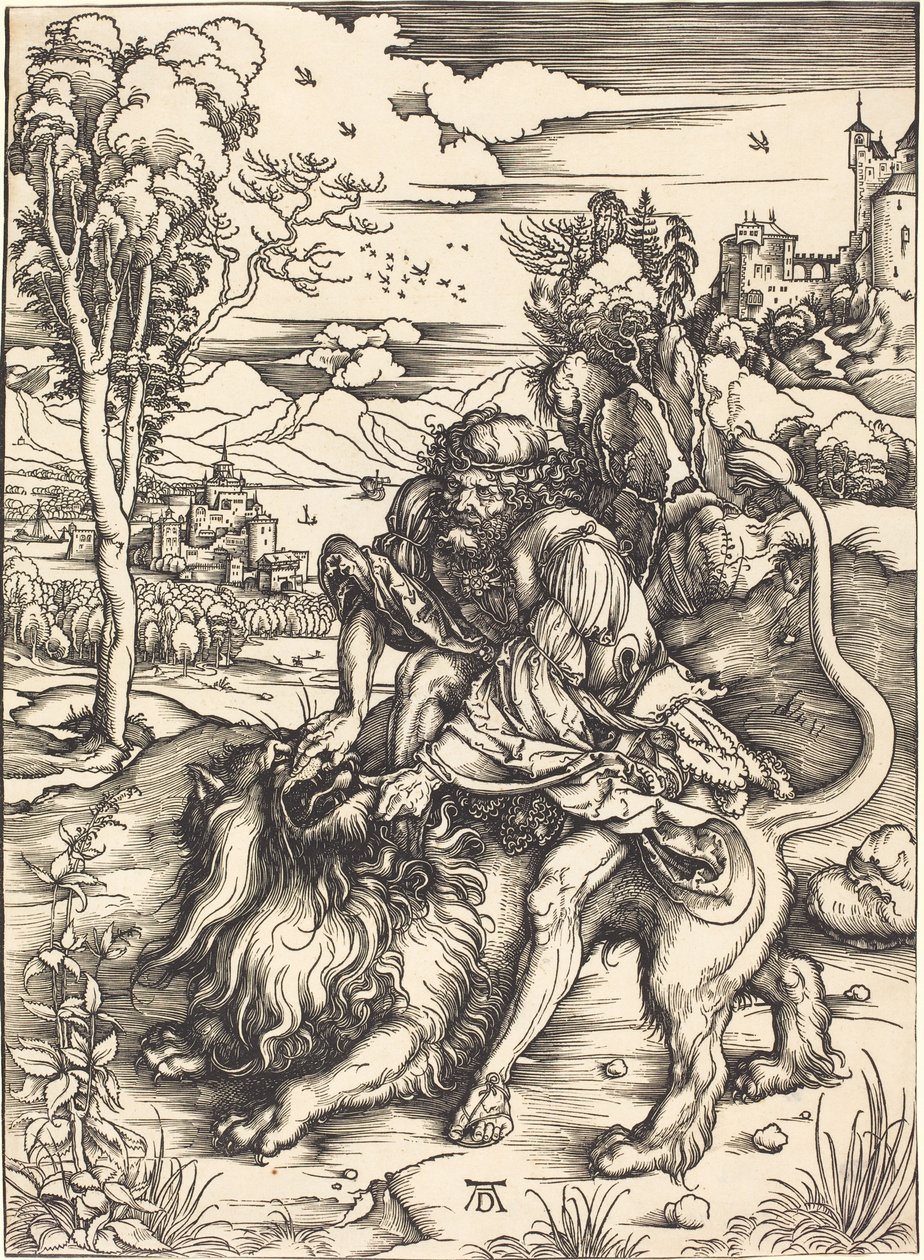 Sansone che lotta con il leone da Albrecht Dürer