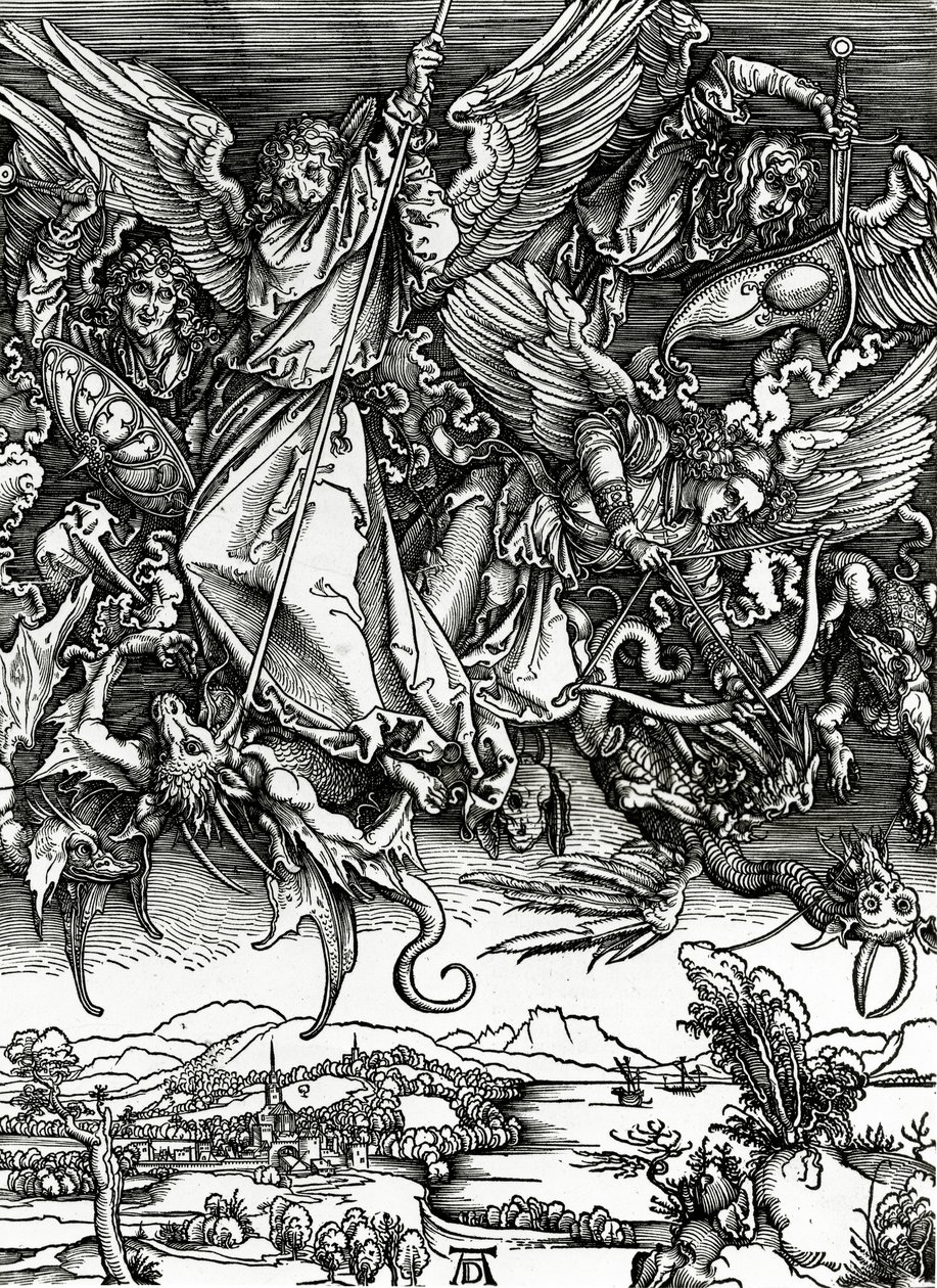 San Michele che combatte il drago, 1498 da Albrecht Dürer