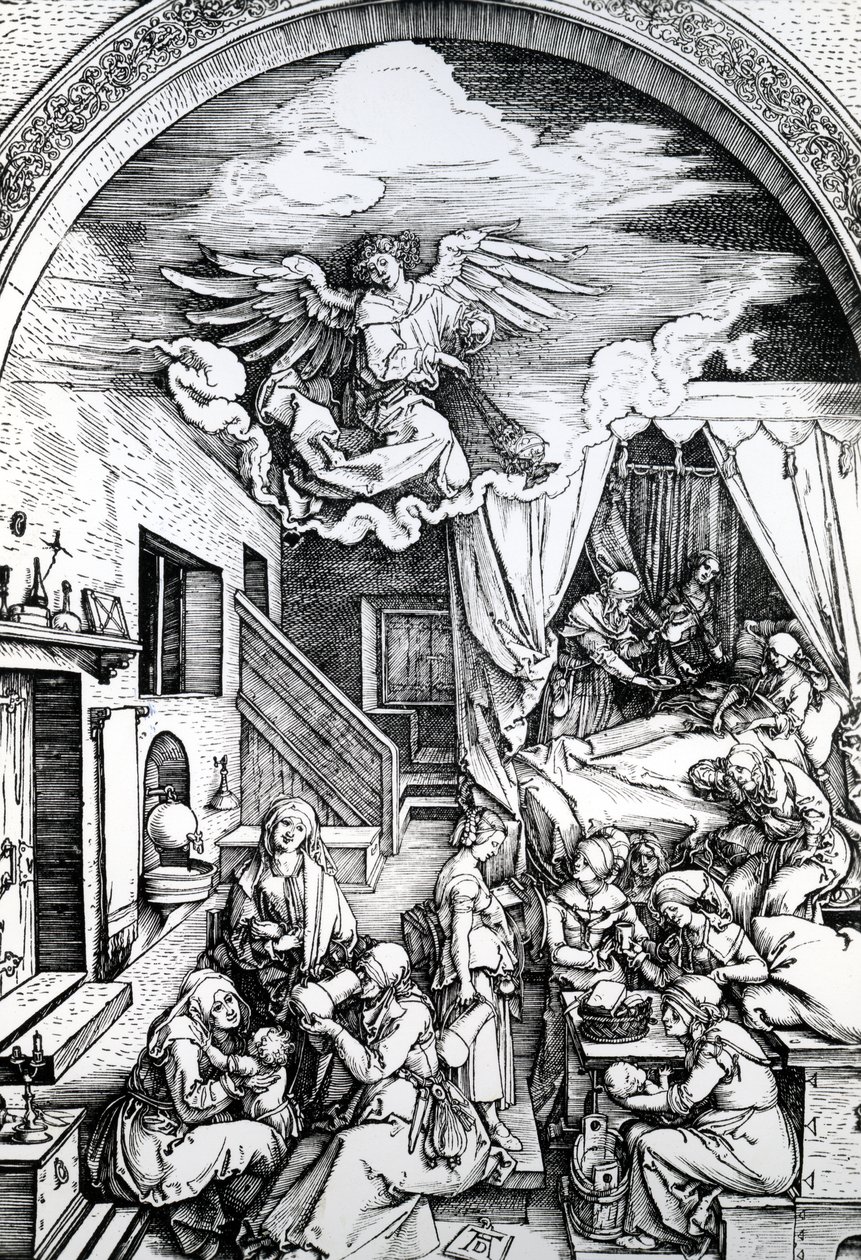 La Nascita della Vergine, dal Ciclo della Vita della Vergine, 1511 da Albrecht Dürer
