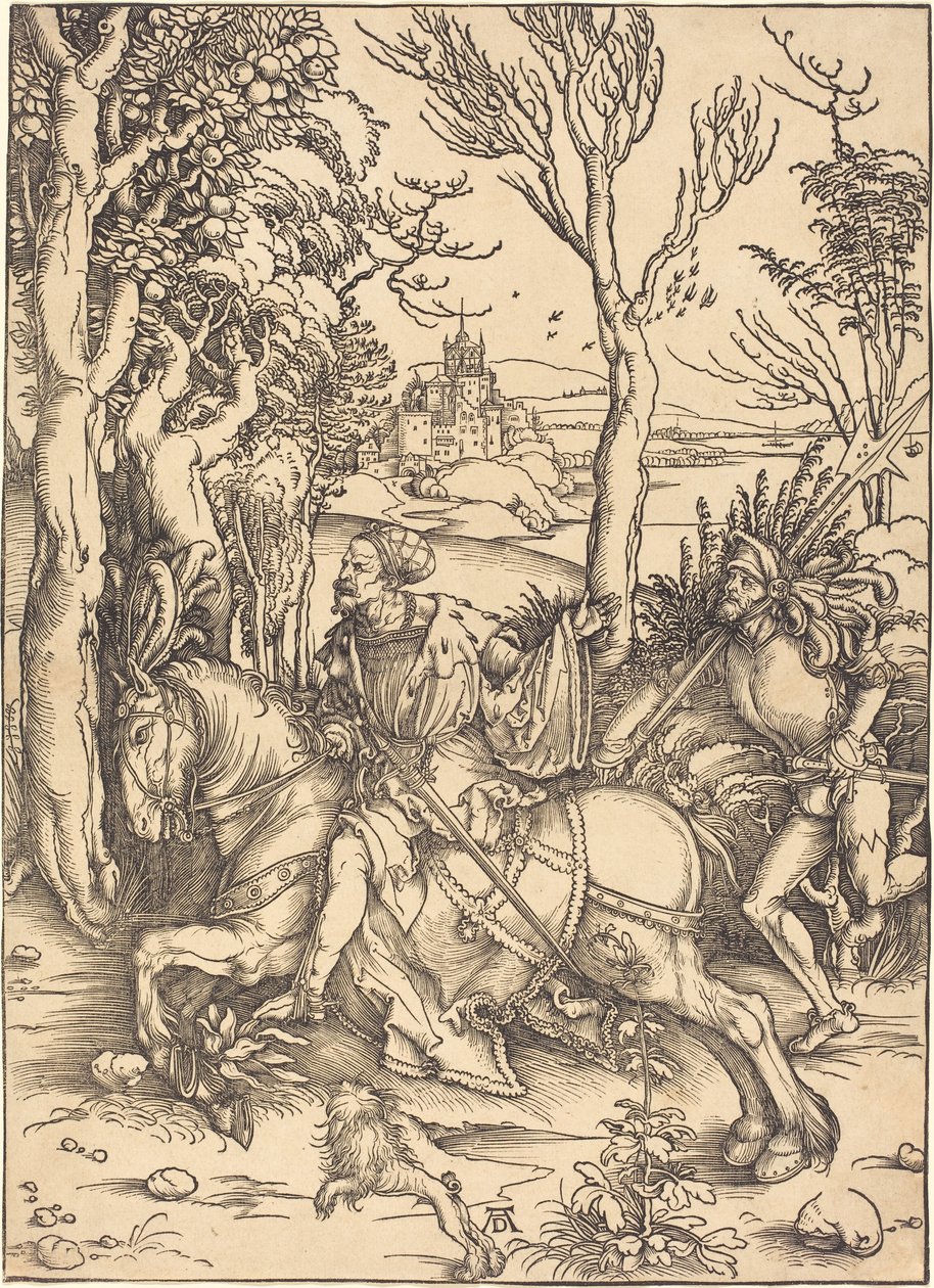 Il cavaliere a cavallo e il lanzichenecco da Albrecht Dürer