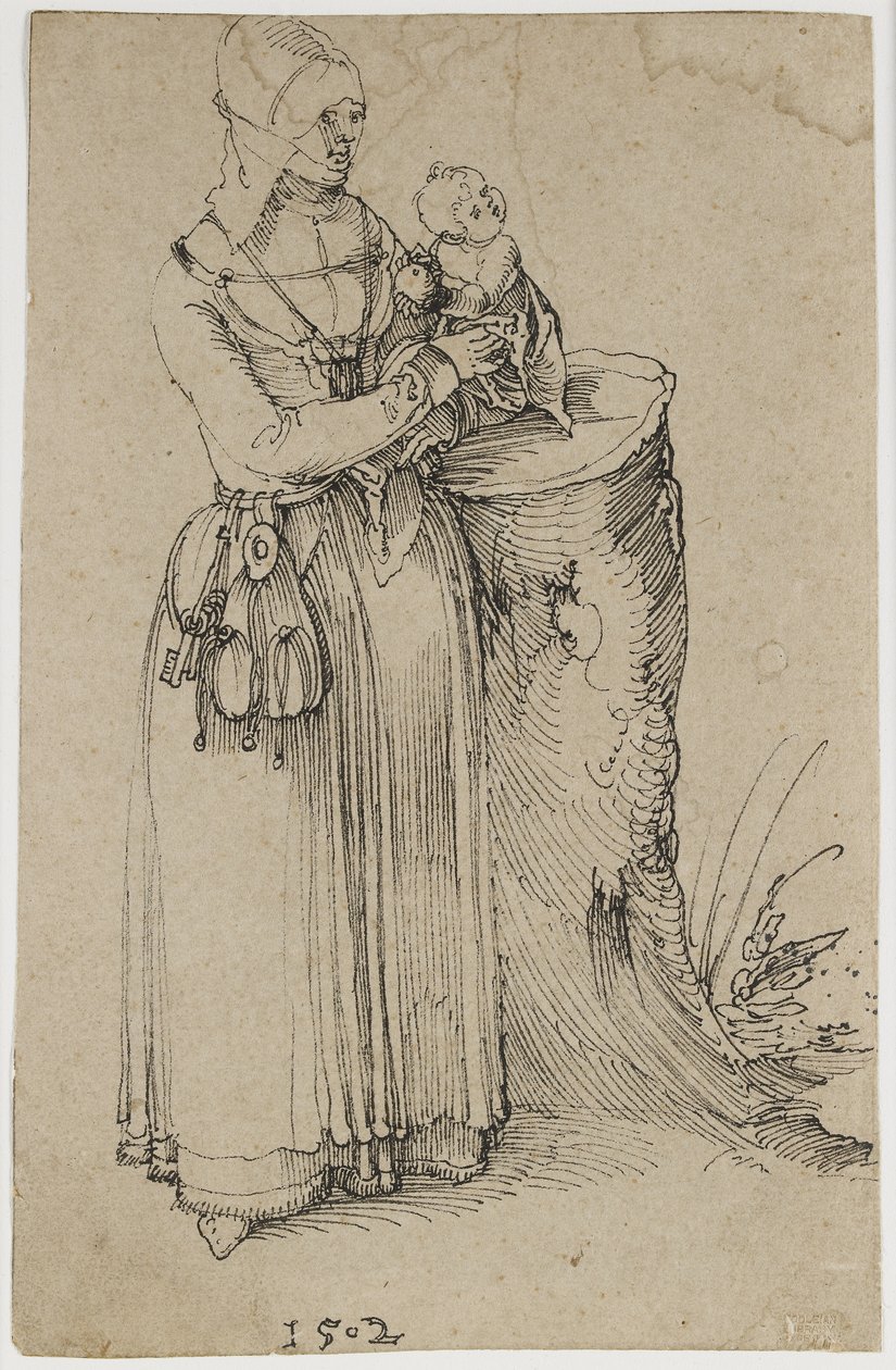 Figura in piedi di una donna che tiene un bambino, 1502 da Albrecht Dürer