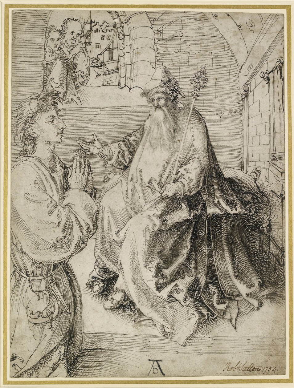 Giovane inginocchiato davanti a un potente, XV secolo da Albrecht Dürer