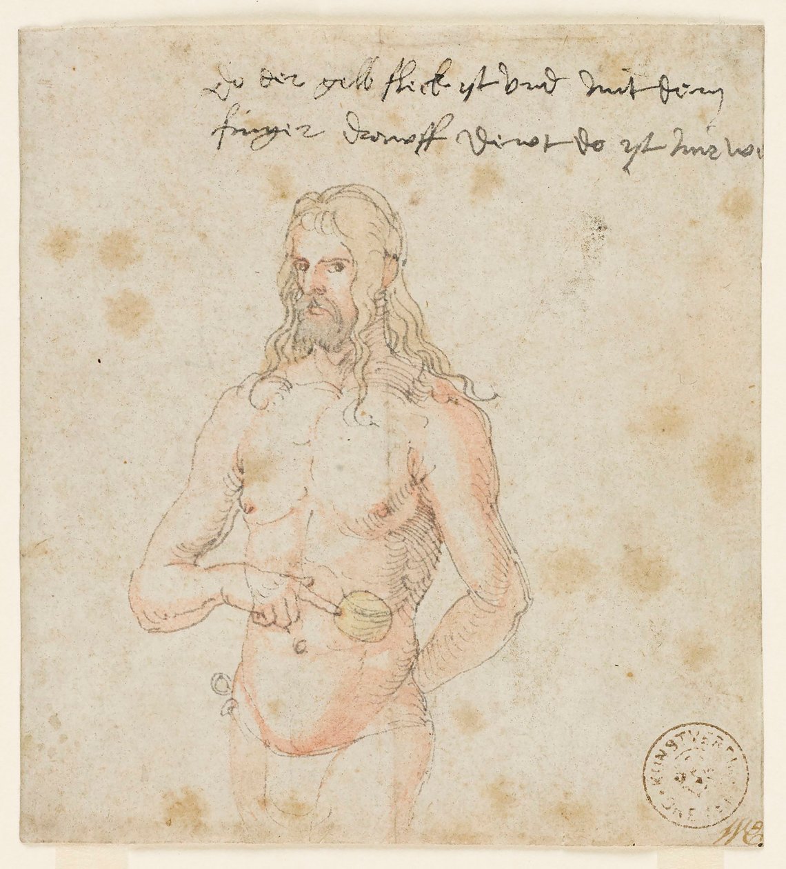 Autoritratto, malato, 1506-07 circa (penna e acquerello marrone) da Albrecht (attr. to) Durer or Duerer
