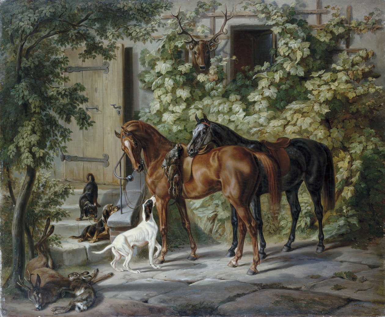 Cavalli al portico da Albrecht Adam