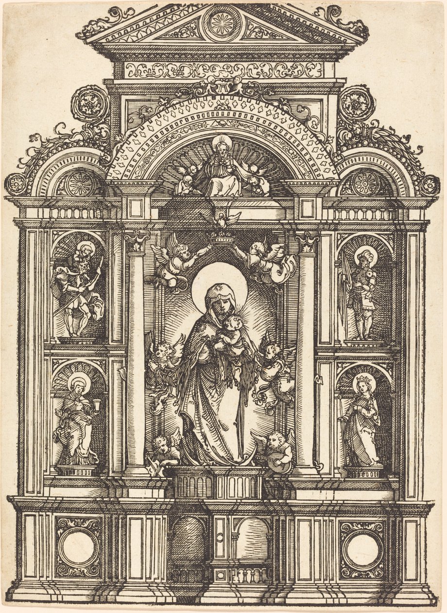 Altare con la Vergine e il Bambino e i Santi Cristoforo, Barbara, Giorgio e Caterina da Albrecht Altdorfer