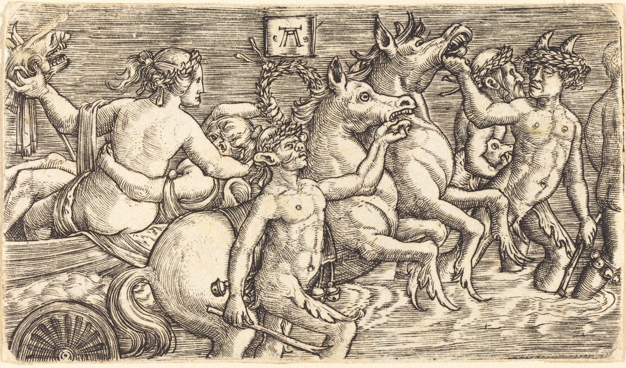 Amanti guidati da dei marini in trionfo da Albrecht Altdorfer