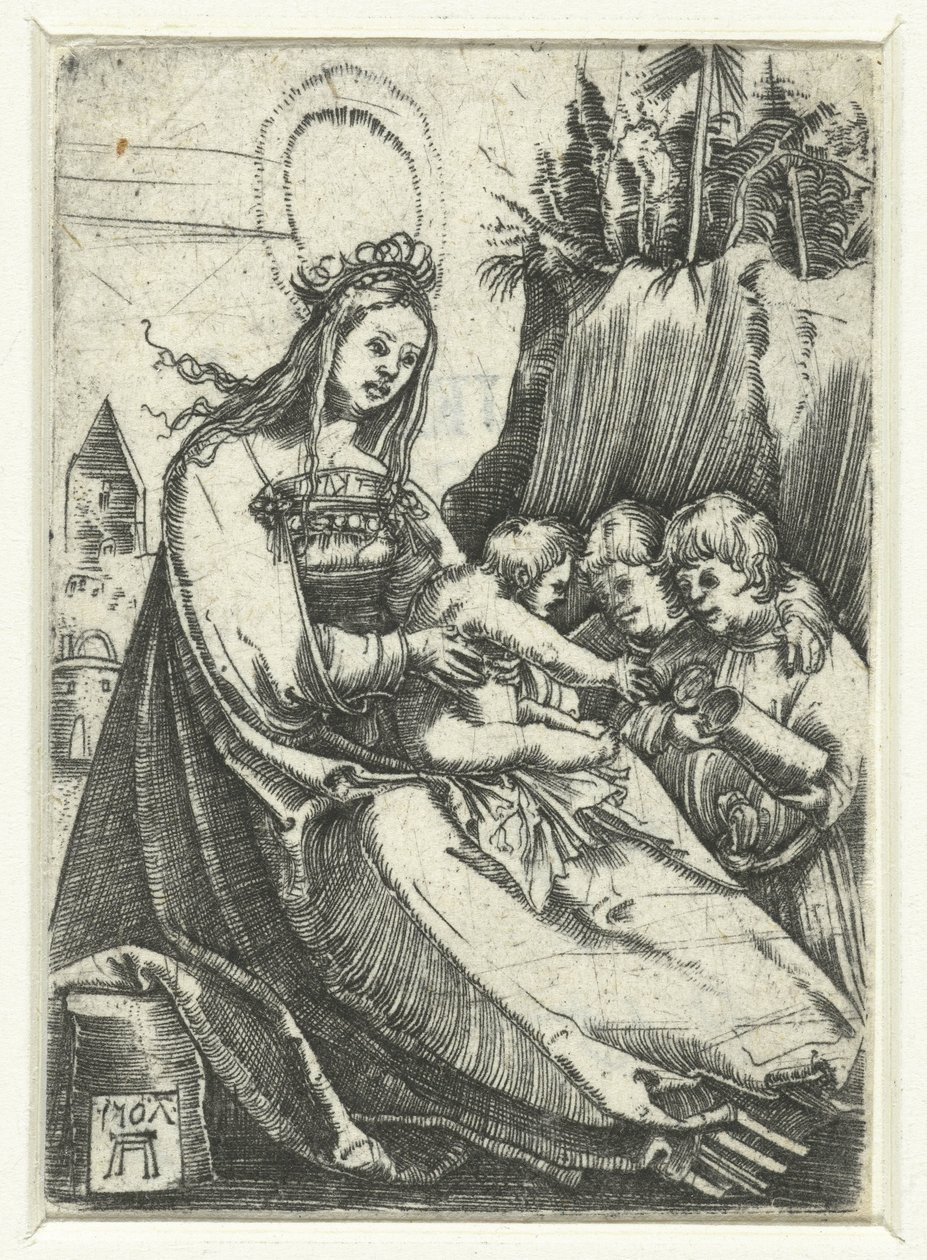 Maria con il Bambino Gesù e due ragazzi da Albrecht Altdorfer