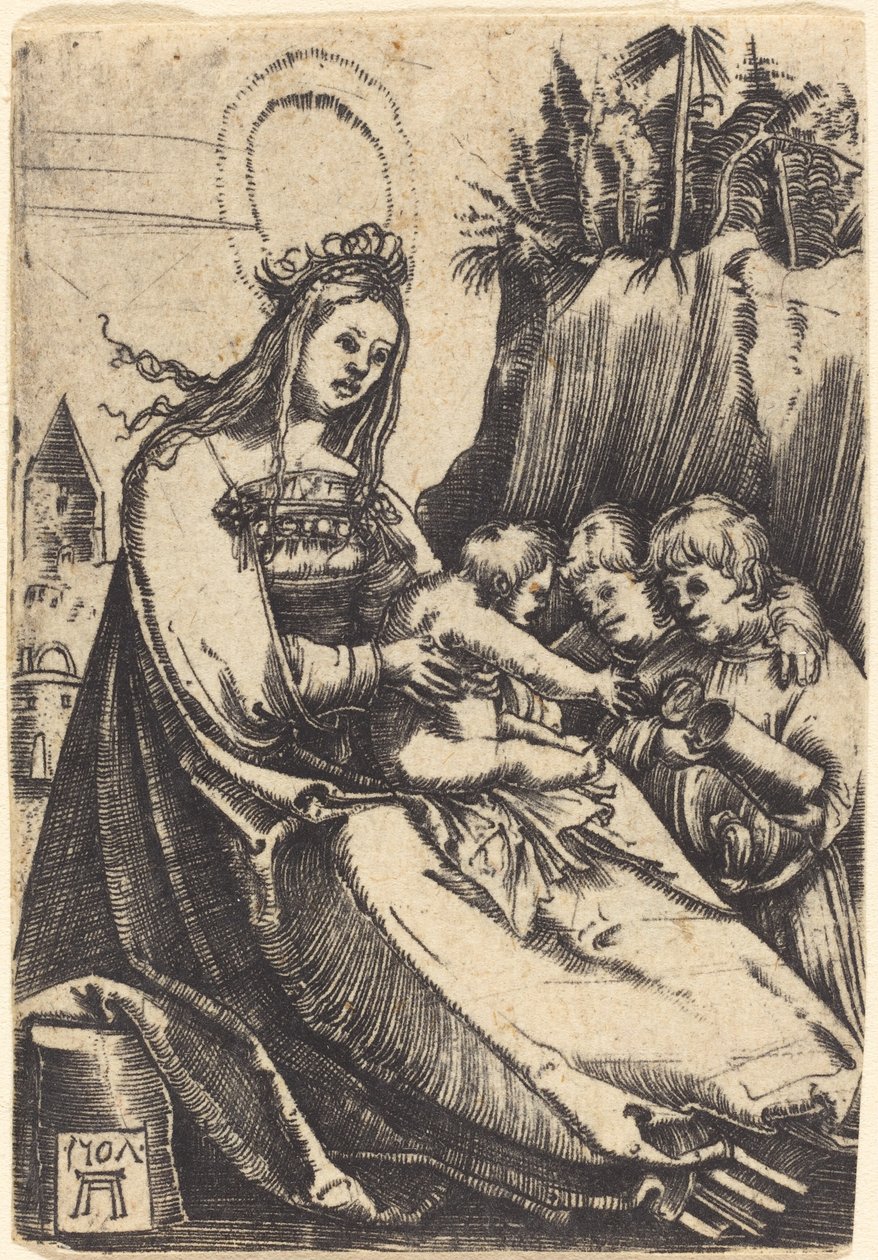 Maria con bambino e due ragazzi da Albrecht Altdorfer