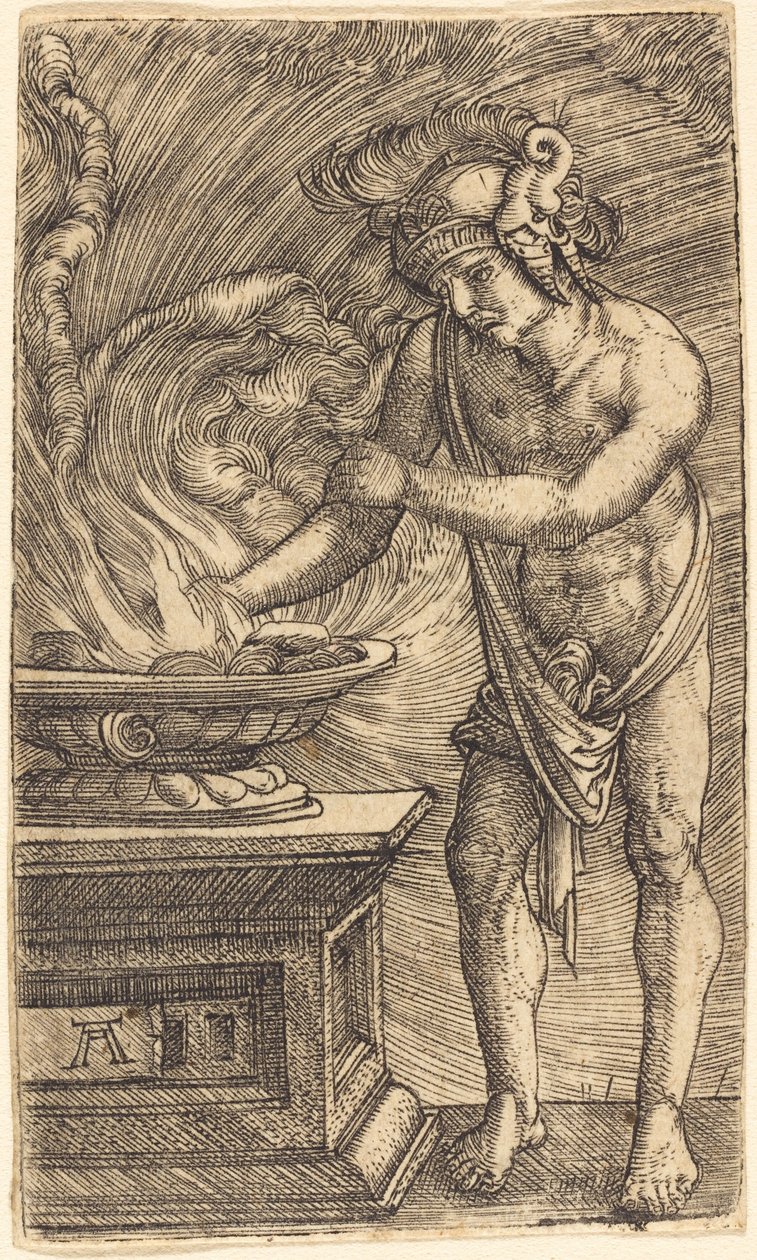 Mucio Scaevola si brucia la mano da Albrecht Altdorfer