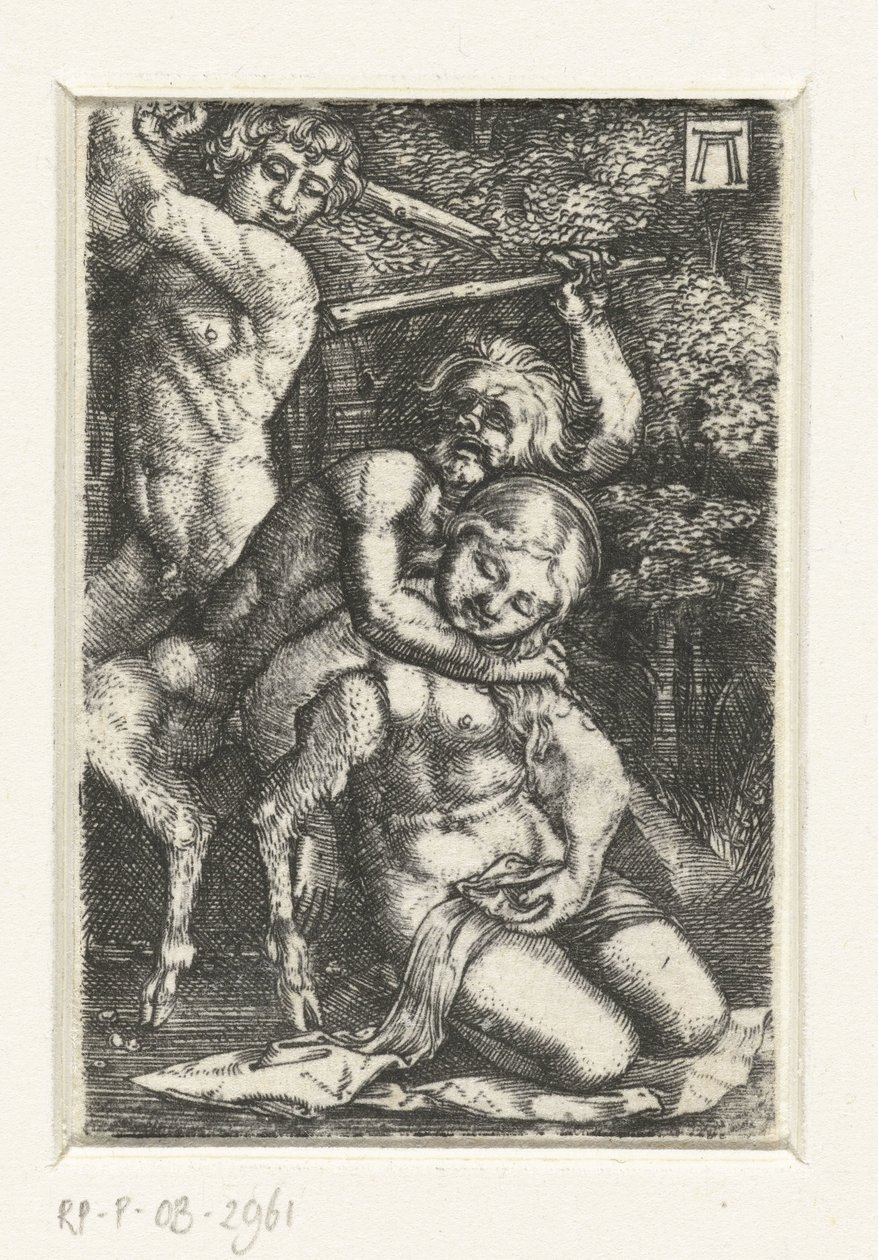 Satiro e un uomo combattono per una donna da Albrecht Altdorfer
