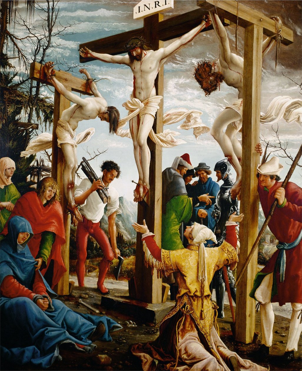 Altare Sebastiano, ala interna destra, Crocifissione da Albrecht Altdorfer