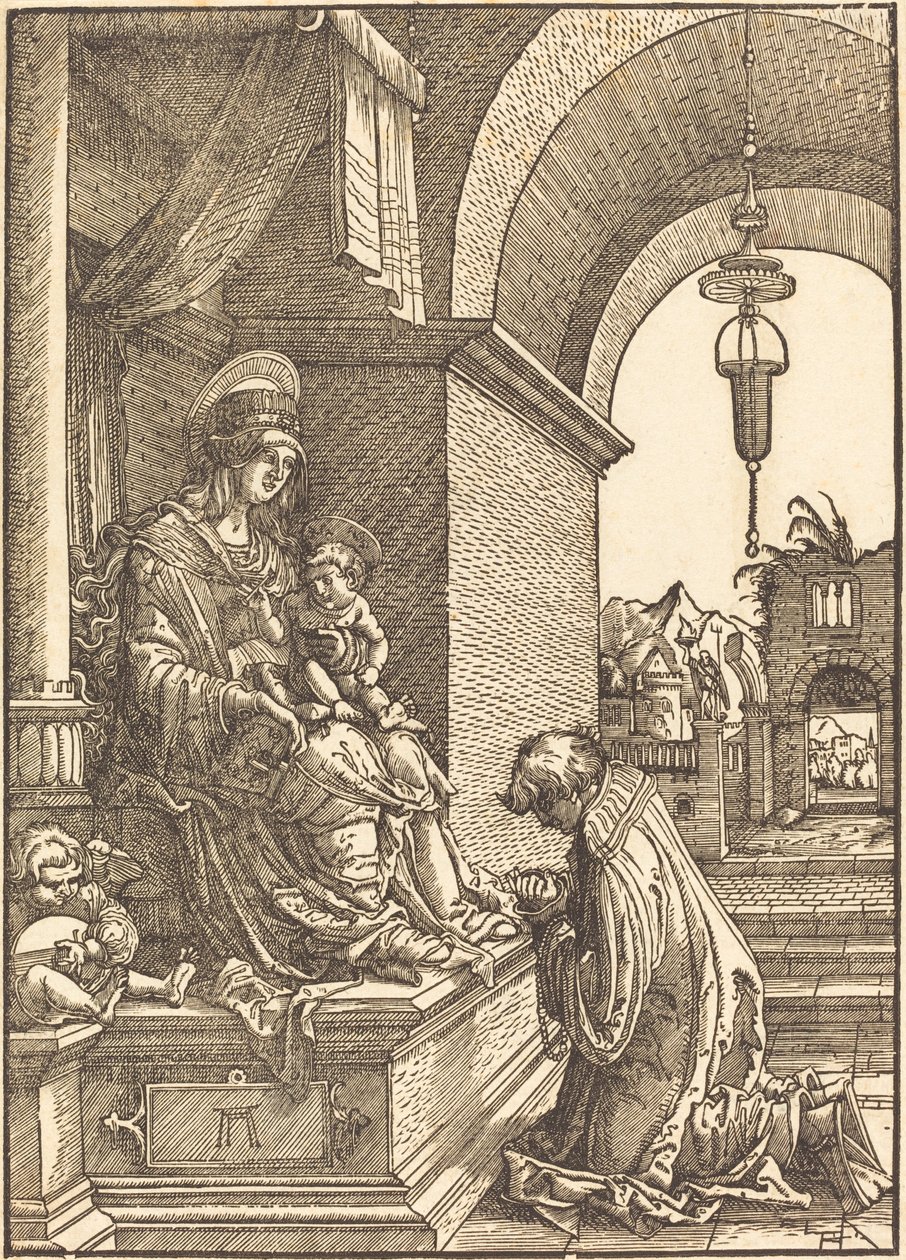 Supplicante inginocchiato davanti alla Vergine e al Bambino da Albrecht Altdorfer