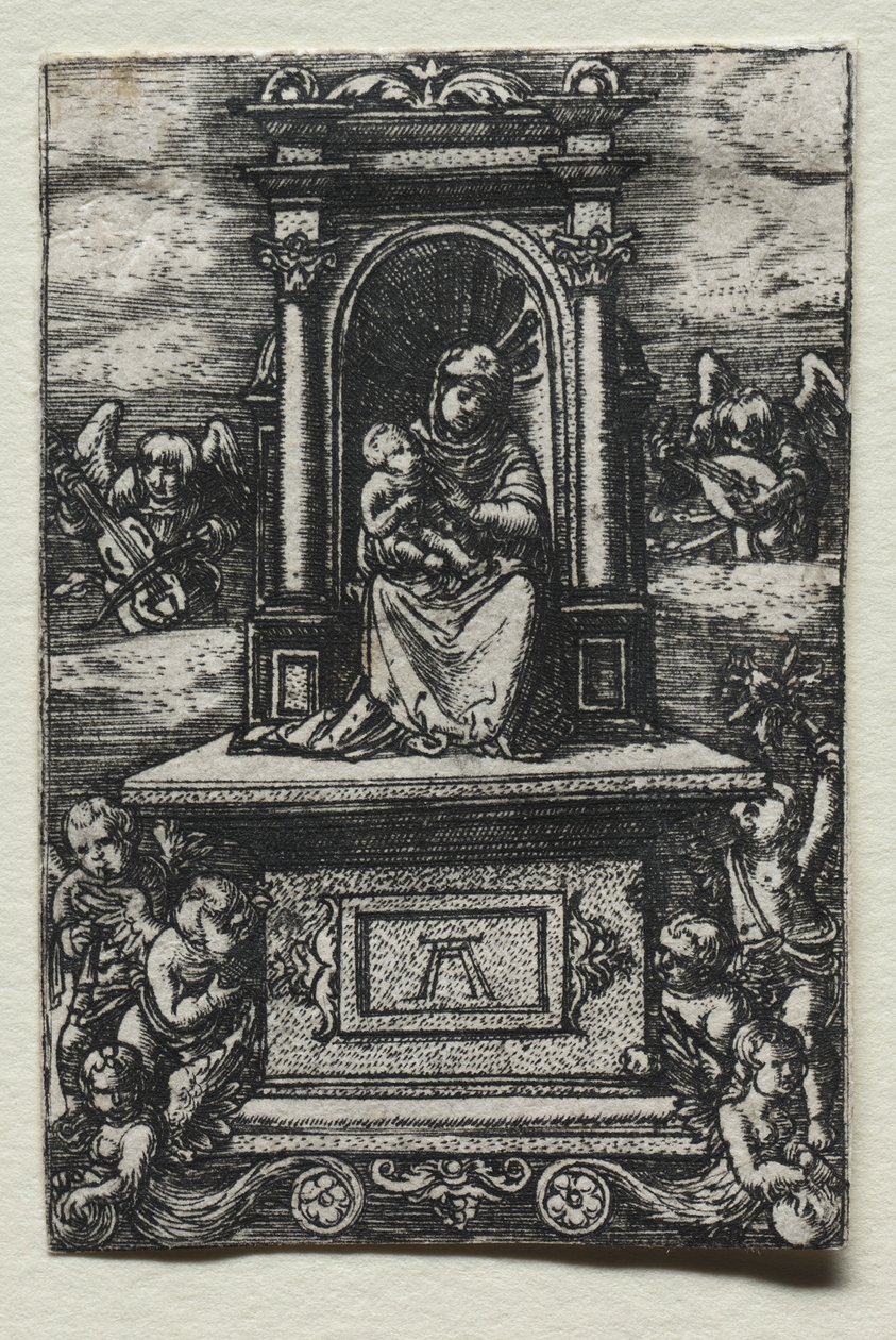 La bella Vergine di Ratisbona su un altare da Albrecht Altdorfer