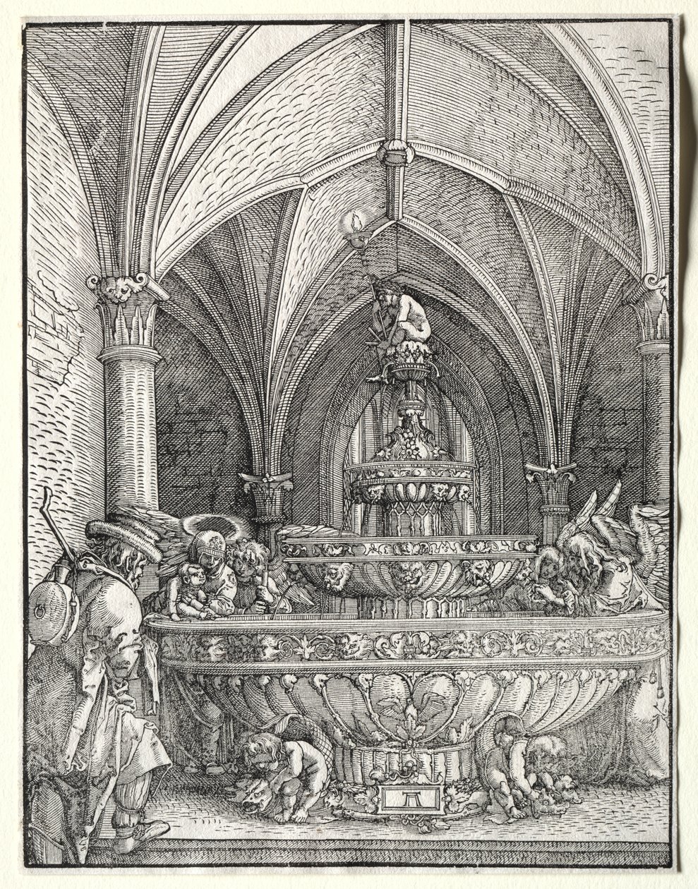 La Sacra Famiglia nella fuga in Egitto a una fontana da Albrecht Altdorfer