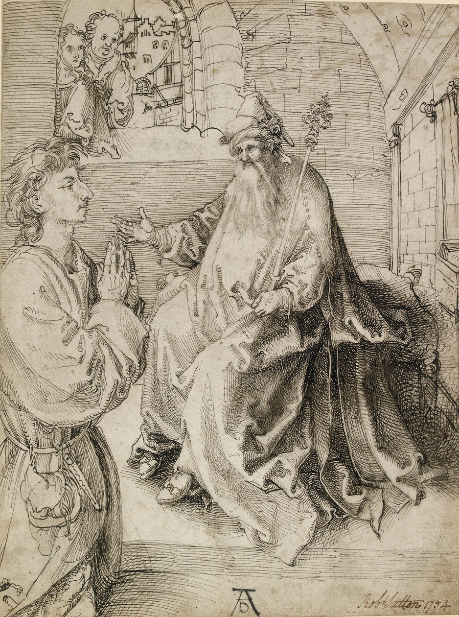 Un giovane inginocchiato davanti a un potente da Albrecht Dürer
