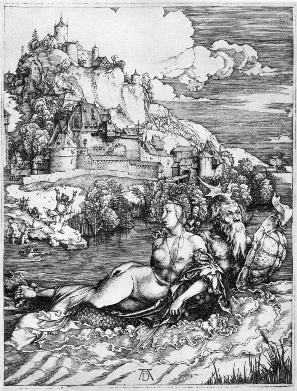 Un mostro marino che porta via una principessa, 1500 da Albrecht Dürer