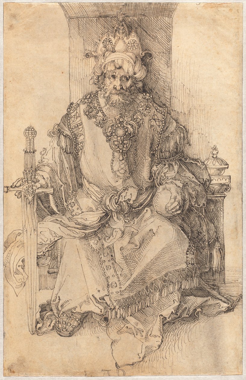 Un sovrano orientale seduto sul suo trono da Albrecht Dürer