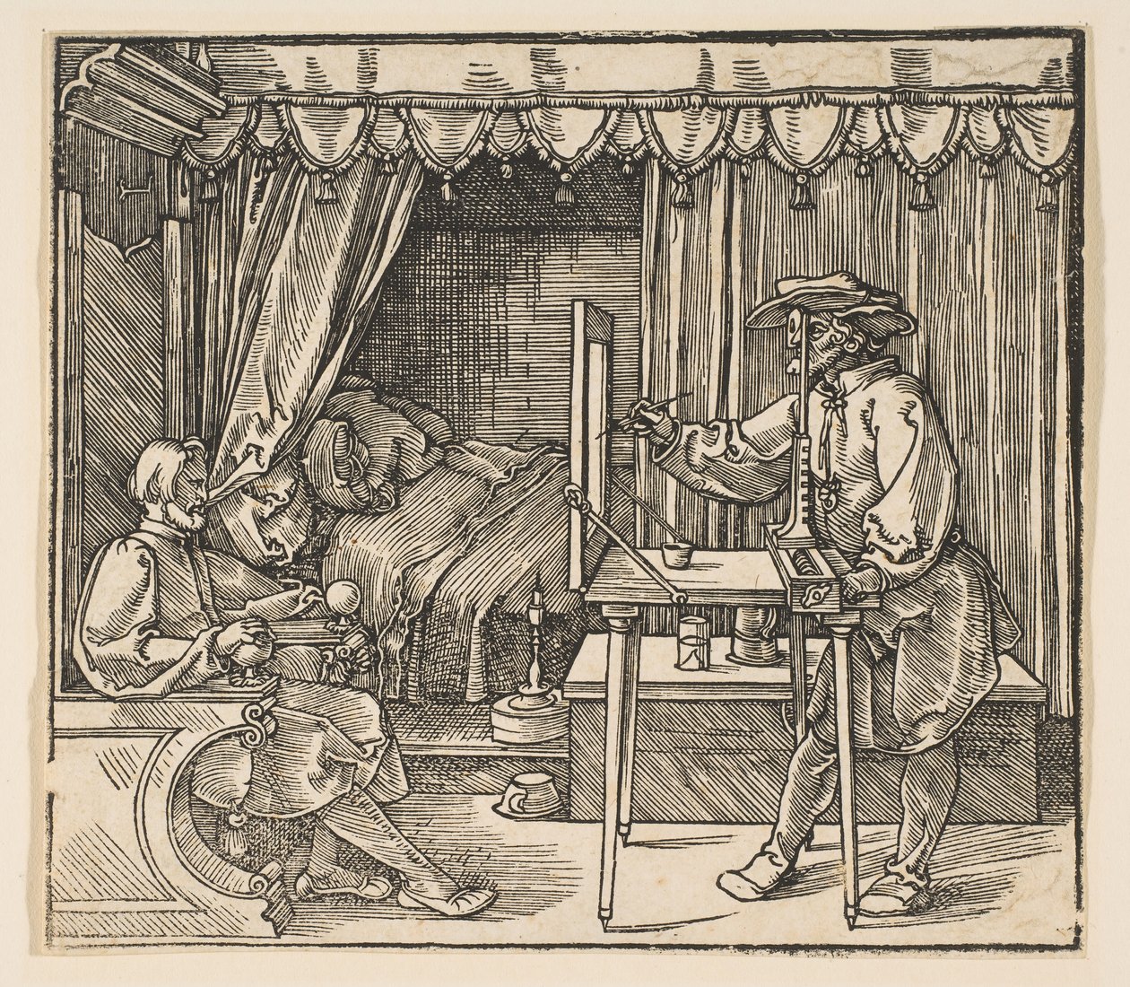 Artista che disegna un ritratto di un uomo da Albrecht Dürer