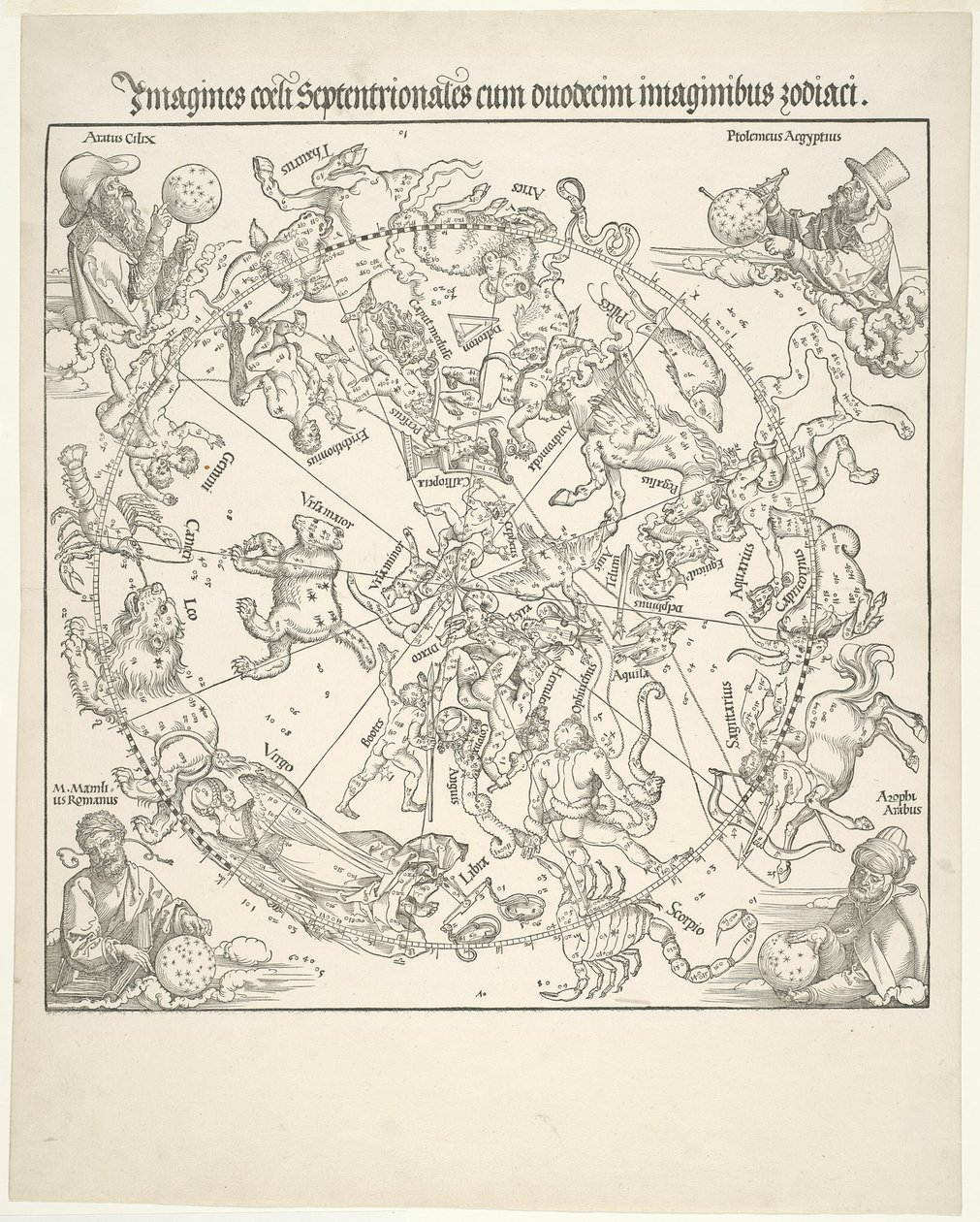 Mappa celeste del cielo settentrionale (Imagines coeli septentrionalis) da Albrecht Dürer
