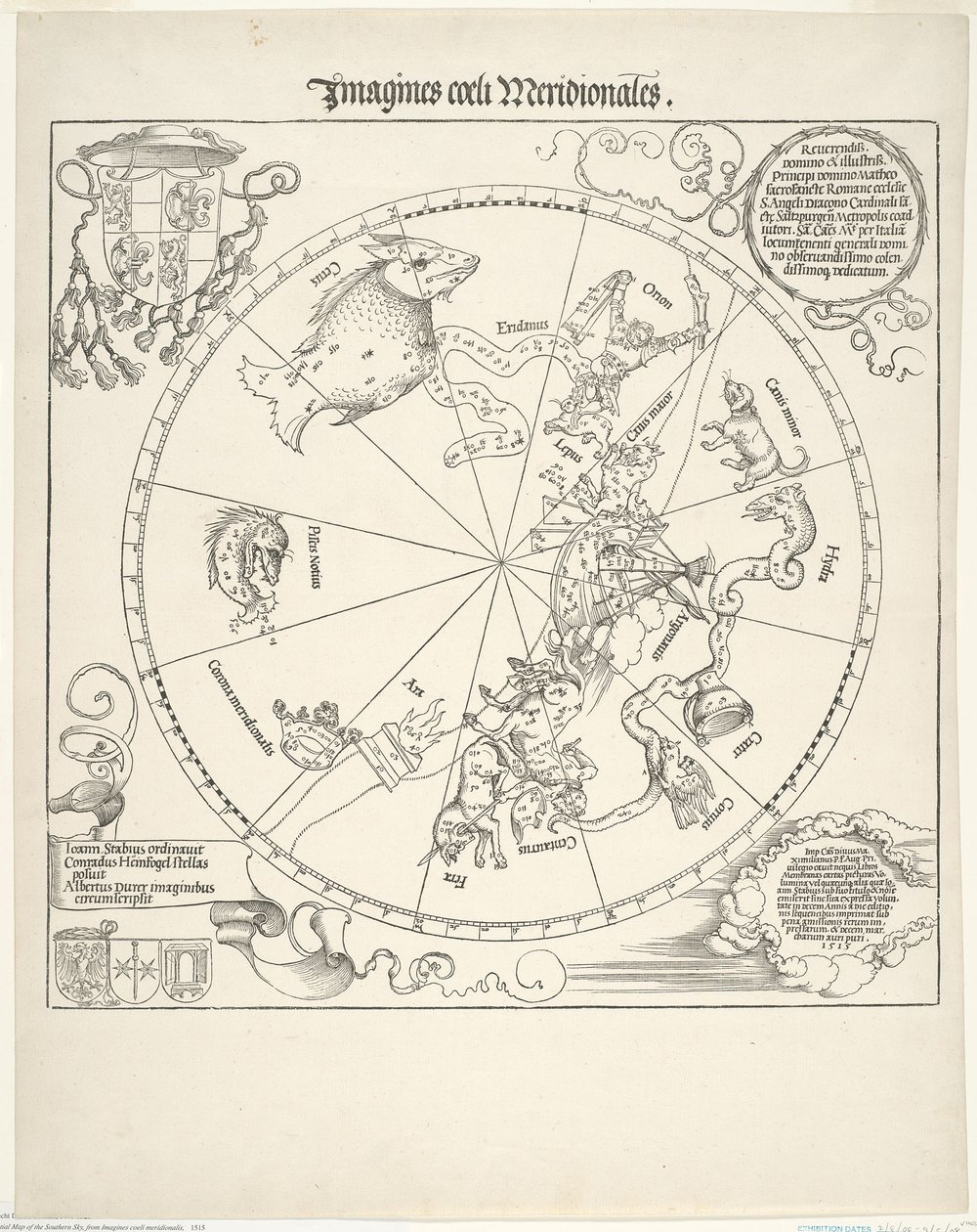 Mappa celeste del cielo meridionale (Imagines coeli meridionalis) da Albrecht Dürer