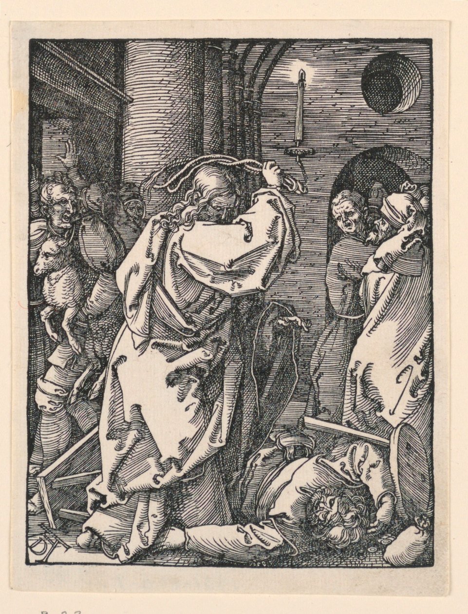Cristo scaccia i mercanti (o cambiavalute) dal tempio, dalla serie La Piccola Passione da Albrecht Dürer