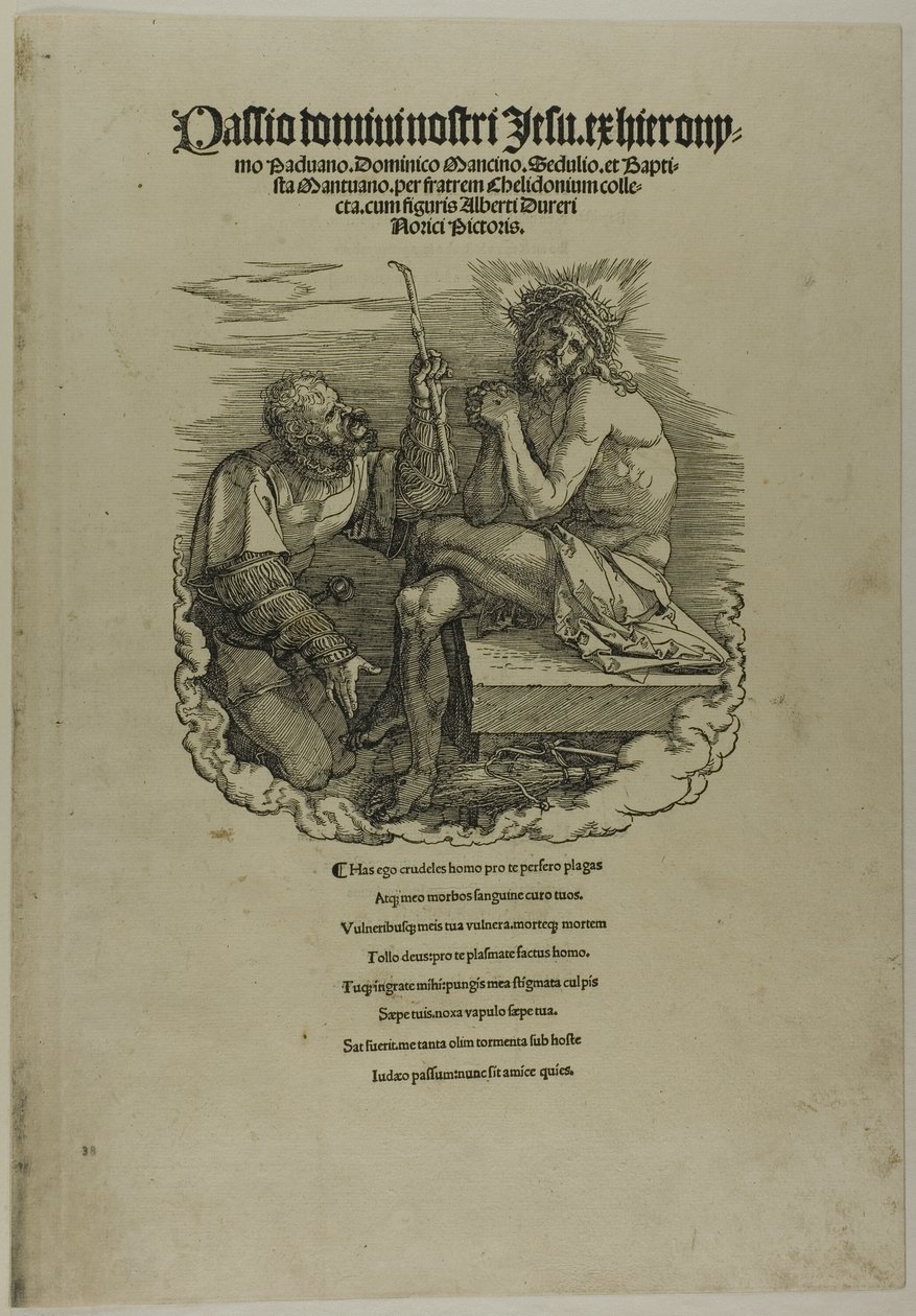 Cristo, uomo dei dolori, deriso da un soldato, da La grande passione da Albrecht Dürer