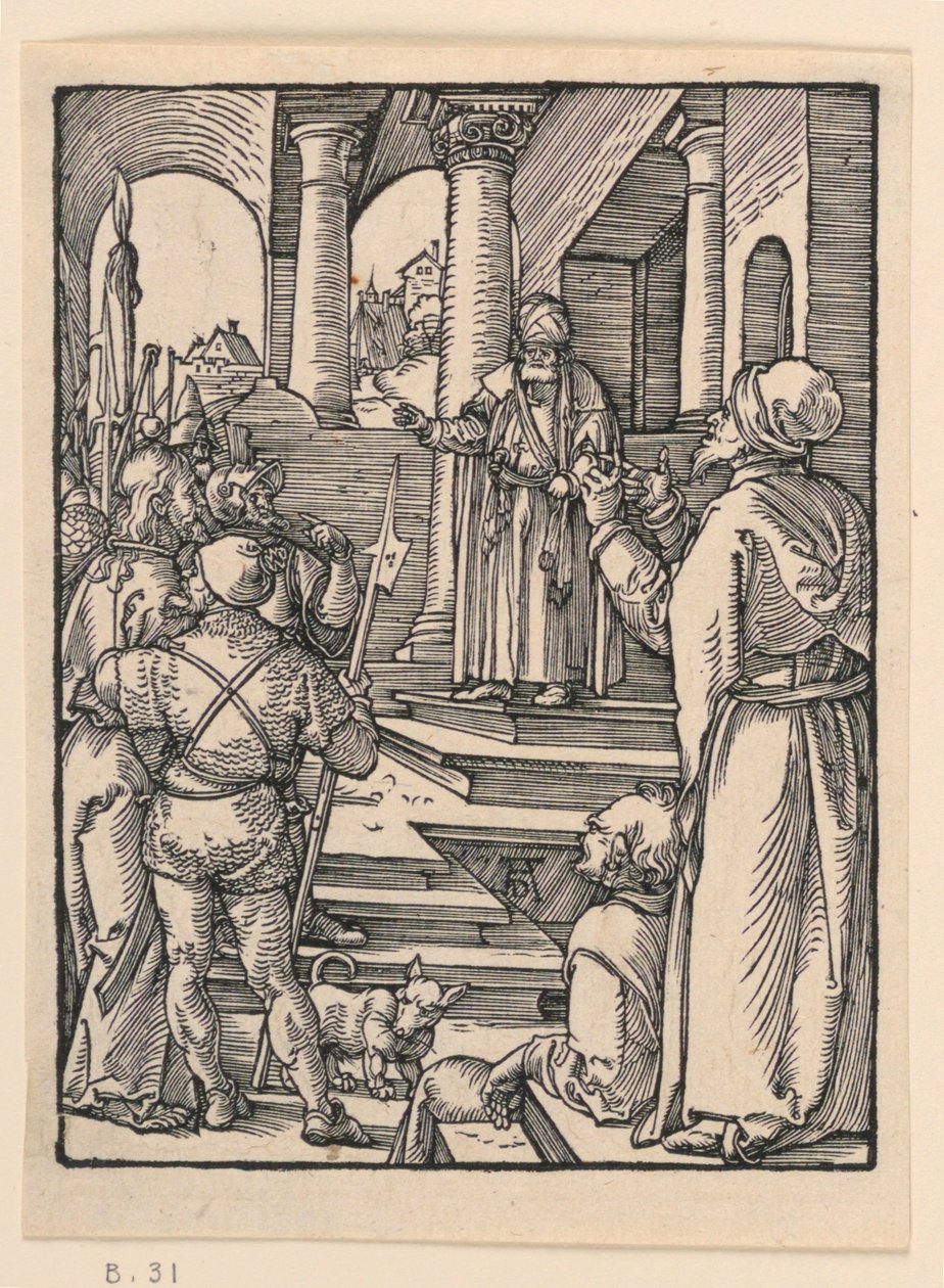 Cristo davanti a Pilato, dalla serie La Piccola Passione da Albrecht Dürer