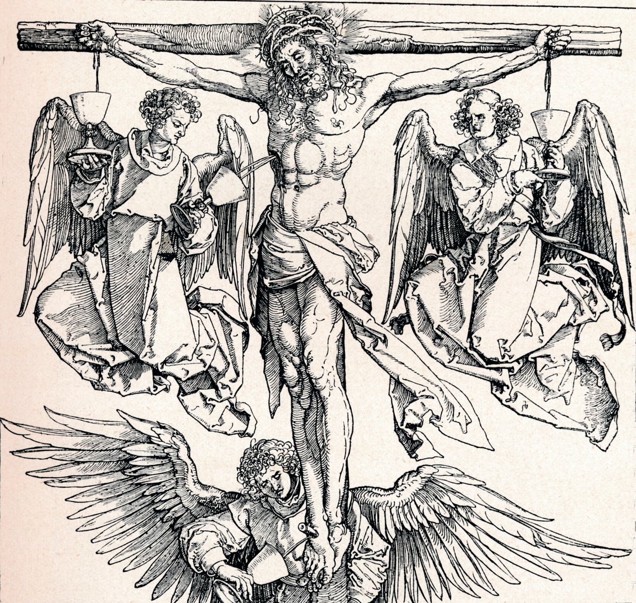 Cristo sulla Croce con tre angeli, 1523-1525 1906 da Albrecht Dürer
