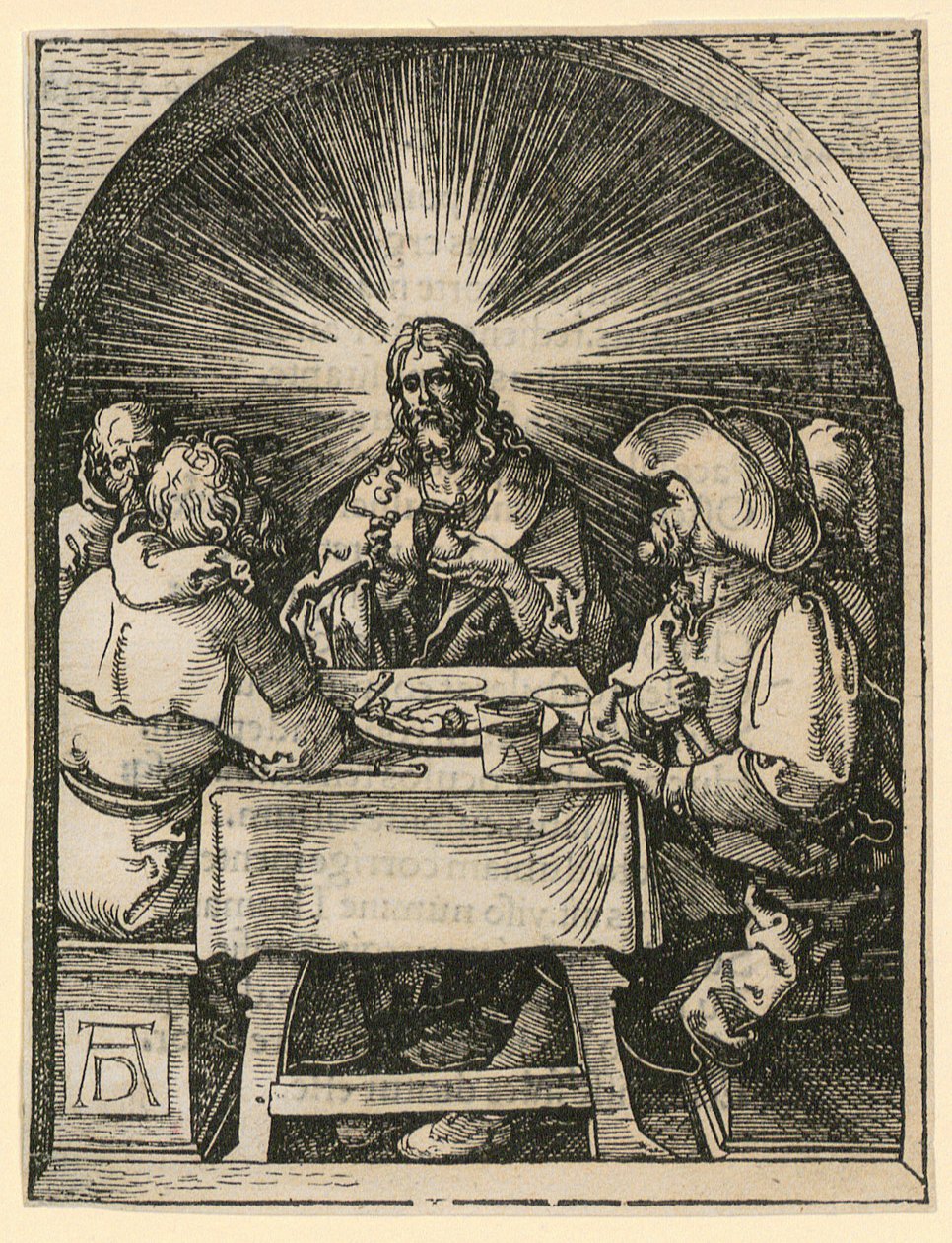 Cristo a Emmaus, foglio 33 della serie «Piccola Passione xilografica» da Albrecht Dürer