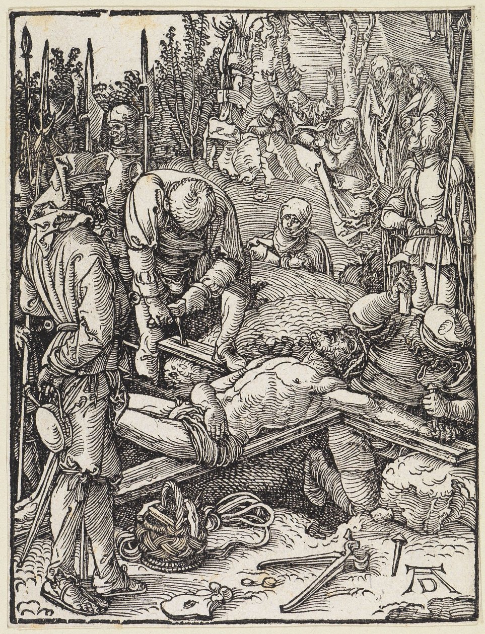 Cristo viene inchiodato alla croce da Albrecht Dürer