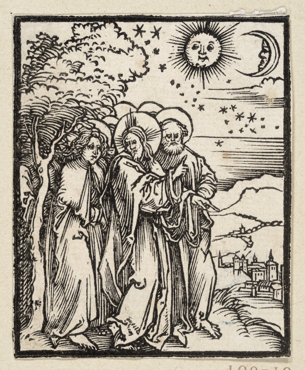Cristo mostra ai suoi discepoli i segni del cielo (da: Postilla, 43 xilografie) da Albrecht Dürer