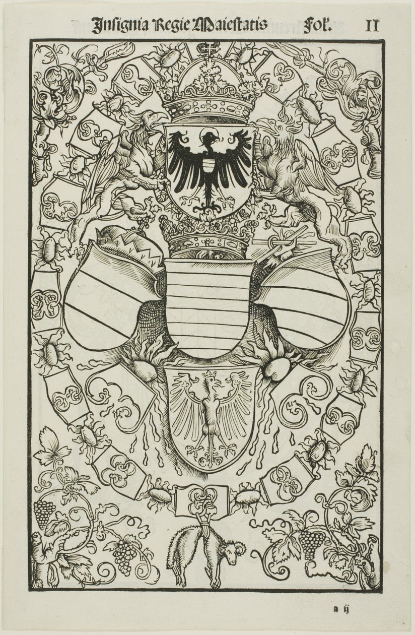 Stemma di Massimiliano I come Re dei Romani da Albrecht Dürer