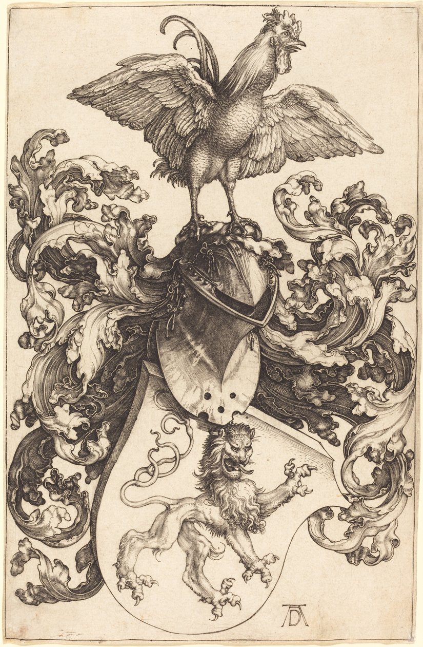 Stemma con un leone e un gallo da Albrecht Dürer