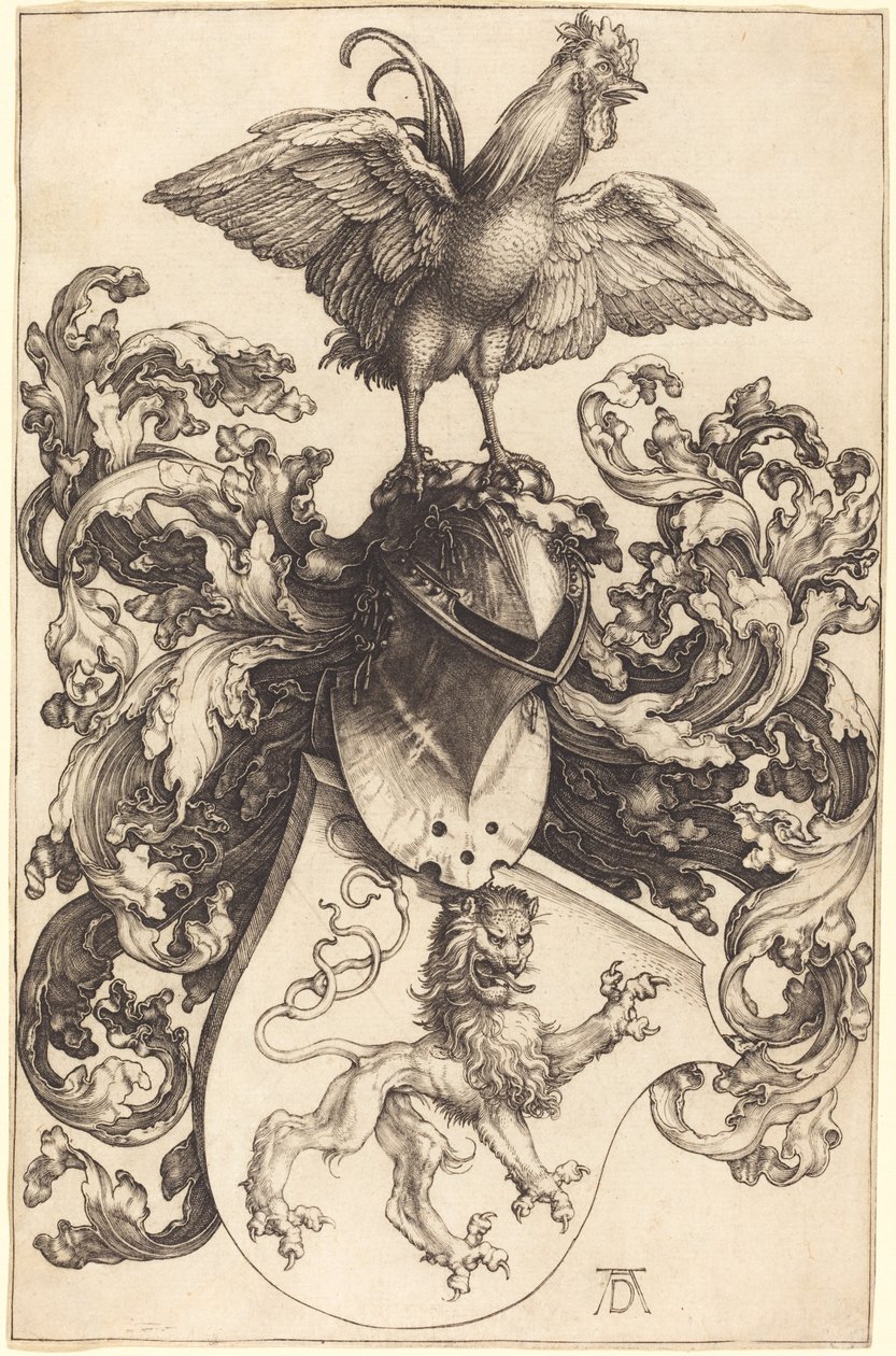 Stemma con un Leone e un Gallo da Albrecht Dürer