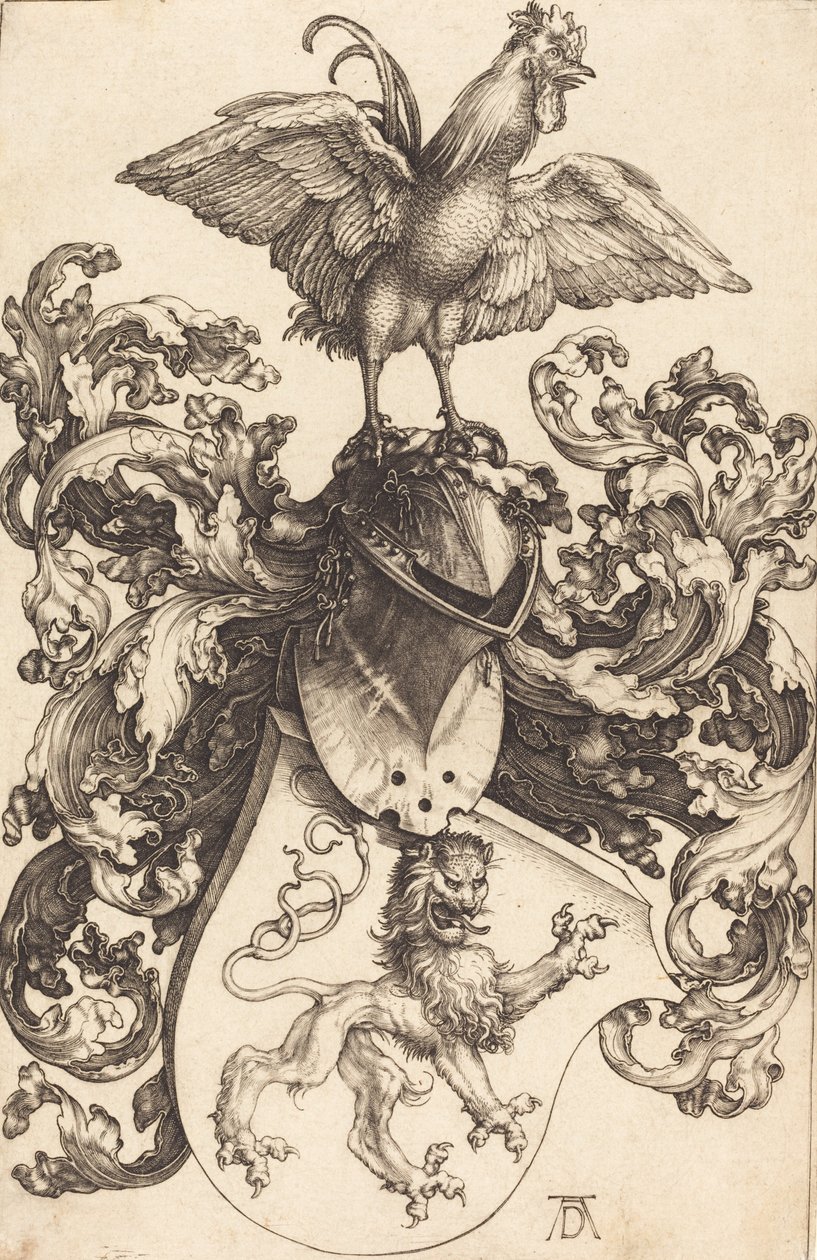 Stemma con un leone e un gallo da Albrecht Dürer
