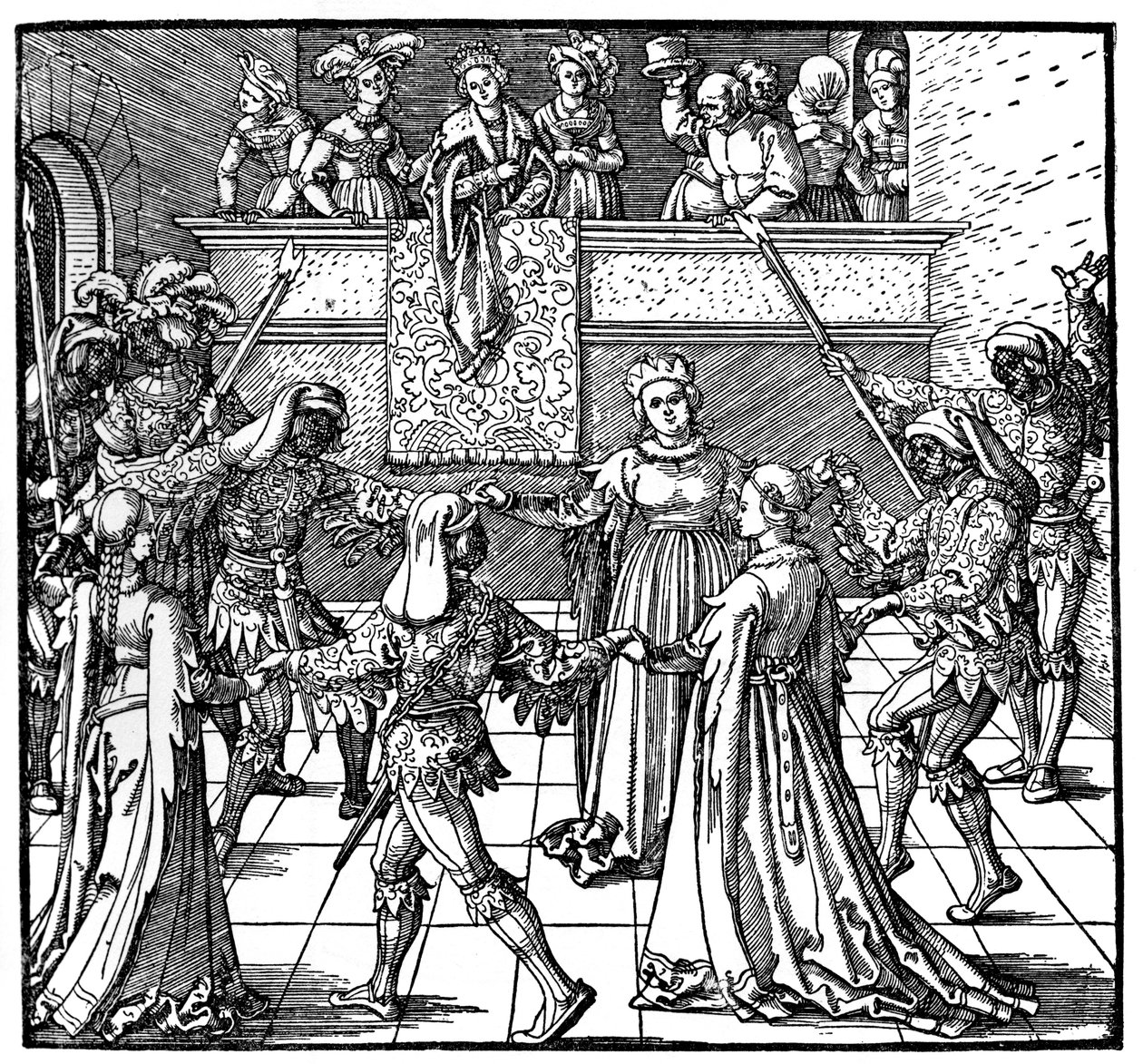 Danza alla luce delle torce, Augusta, 1516 (1936) da Albrecht Dürer