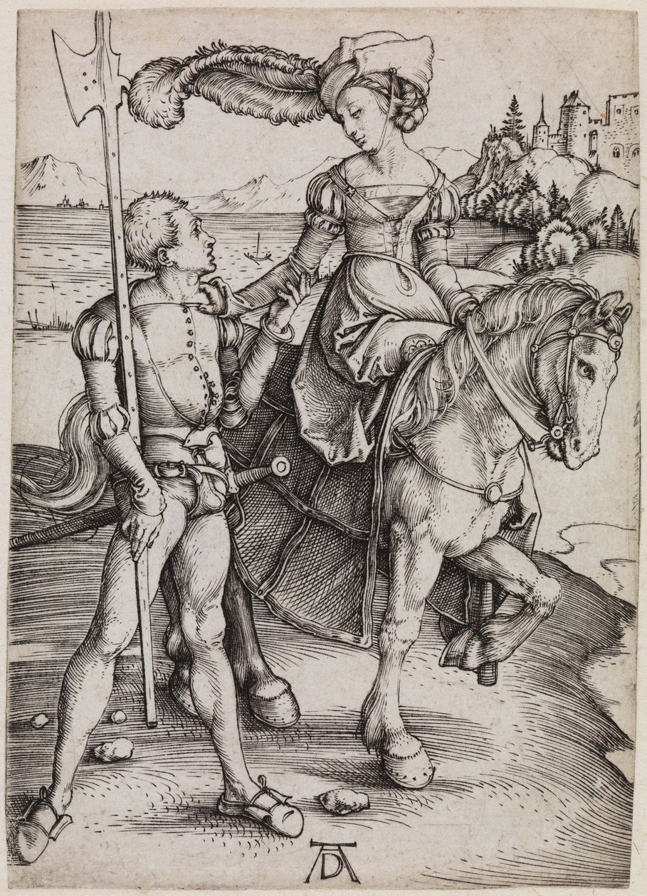 La signorina a cavallo e il lanzichenecco da Albrecht Dürer
