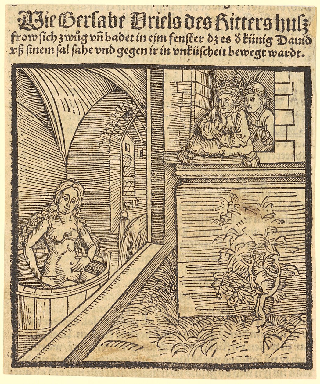 Davide vede Betsabea fare il bagno da Albrecht Dürer