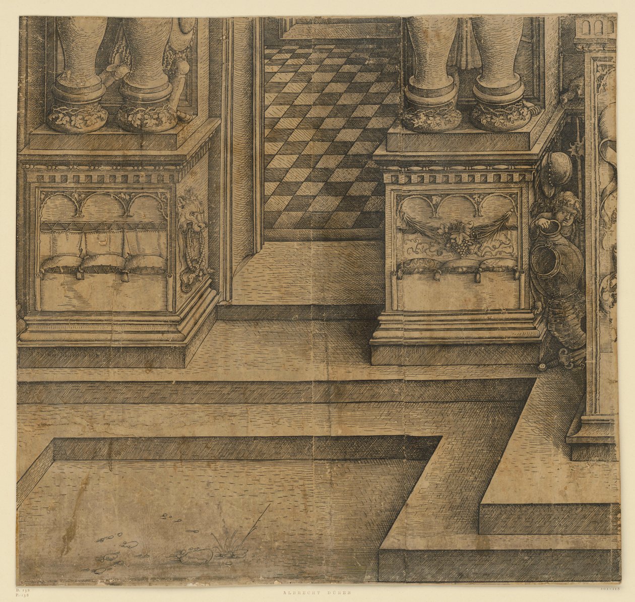 Il Portale d’Onore dell’Imperatore Massimiliano I (10): i basamenti del portale di sinistra da Albrecht Dürer