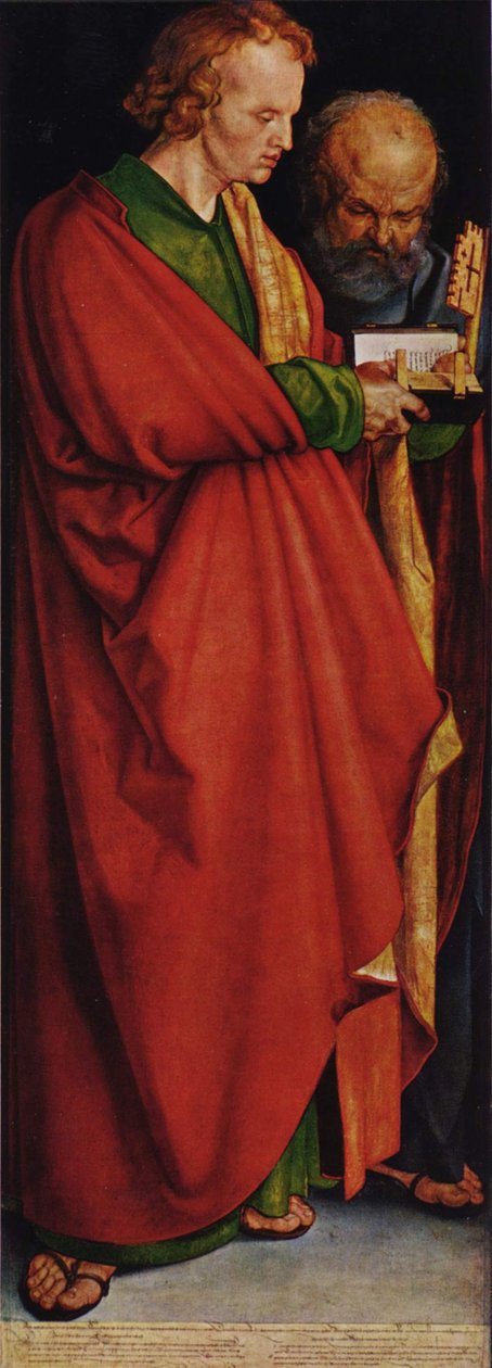 I quattro apostoli, parte sinistra, scena: San Giovanni e San Pietro da Albrecht Dürer
