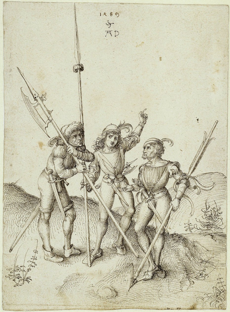 Tre lanzichenecchi da Albrecht Dürer
