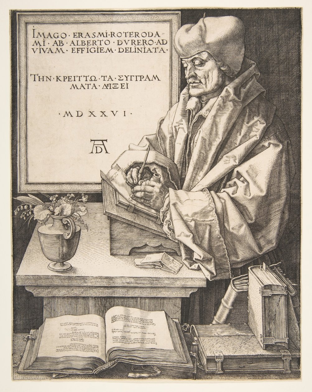 Erasmo da Rotterdam, 1526 da Albrecht Dürer