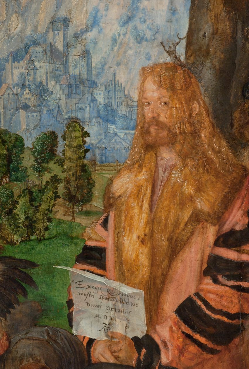 Festa del Rosario, particolare in alto a destra:
Autoritratto da Albrecht Dürer
