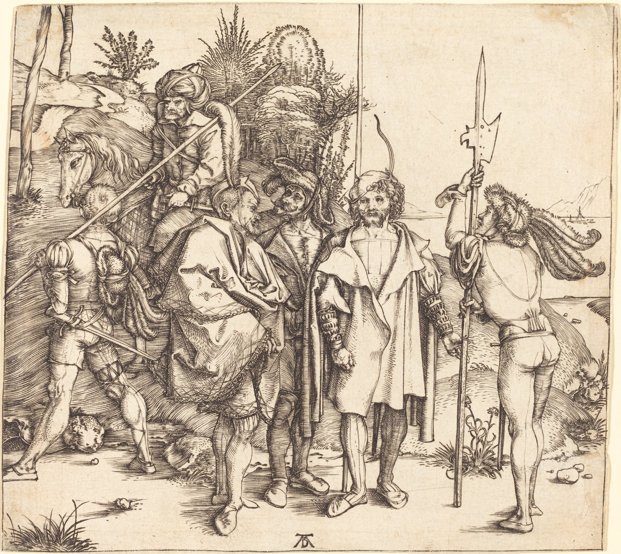 Cinque soldati e un turco a cavallo da Albrecht Dürer