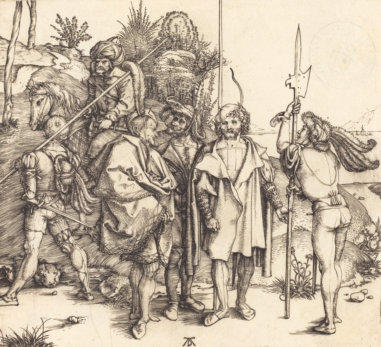 Cinque soldati e un turco a cavallo, 1495-1496 da Albrecht Dürer