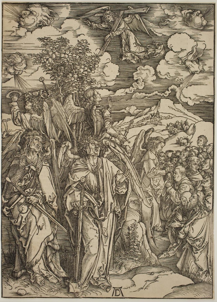 Quattro angeli che trattengono i venti da Albrecht Dürer