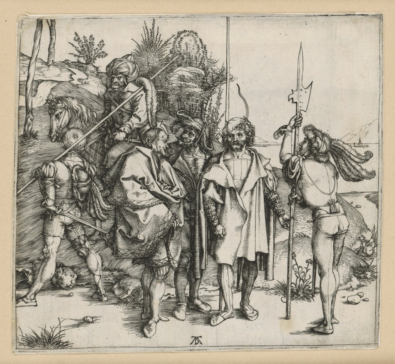 Cinque soldati e un turco a cavallo da Albrecht Dürer