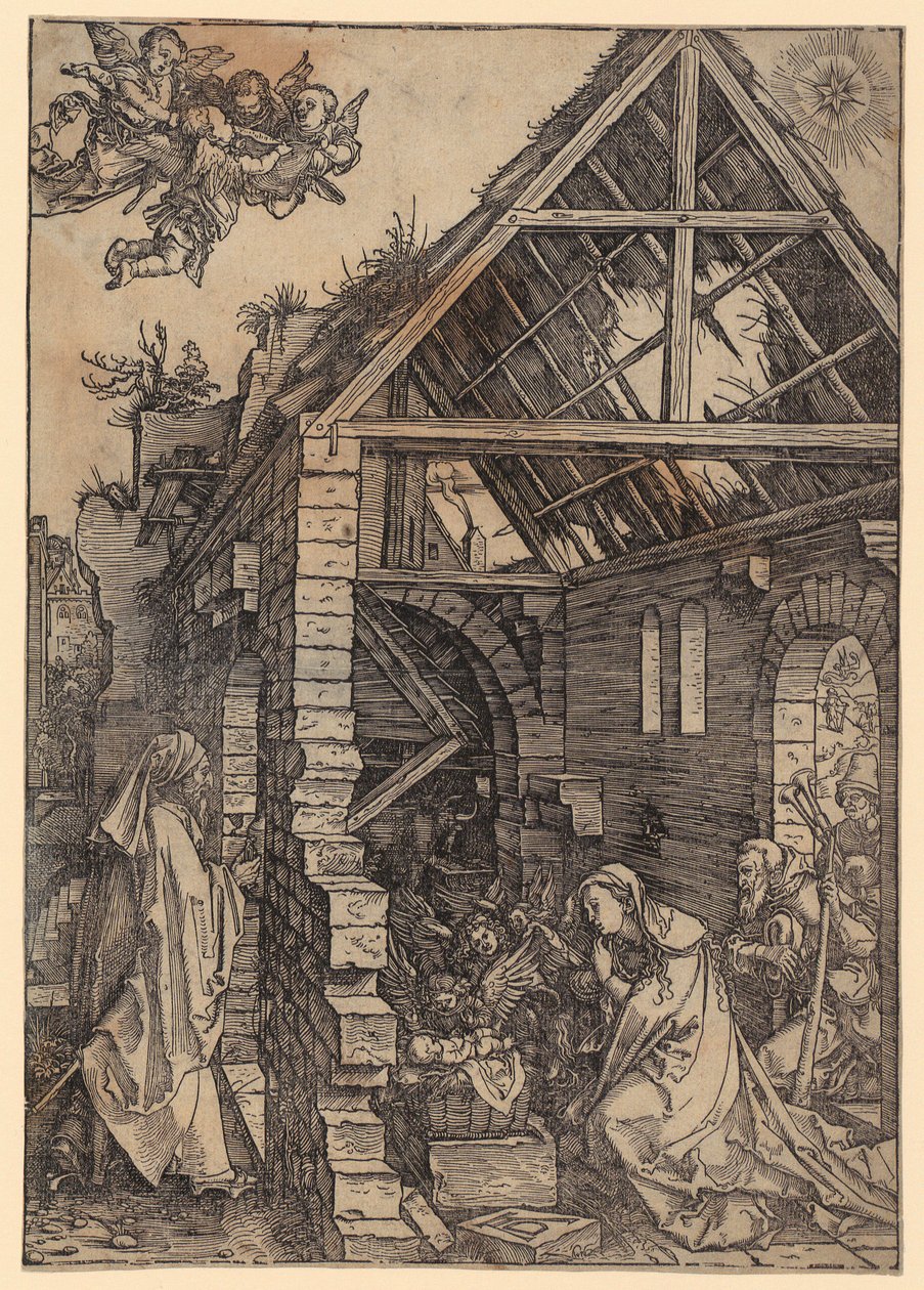 Nascita di Cristo, tavola 10 della serie «La vita della Vergine» da Albrecht Dürer