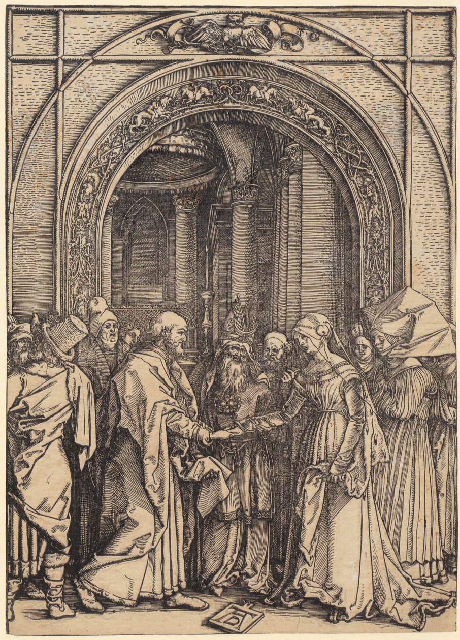 Nascita di Maria, foglio 5 della serie "La vita di Maria" da Albrecht Dürer